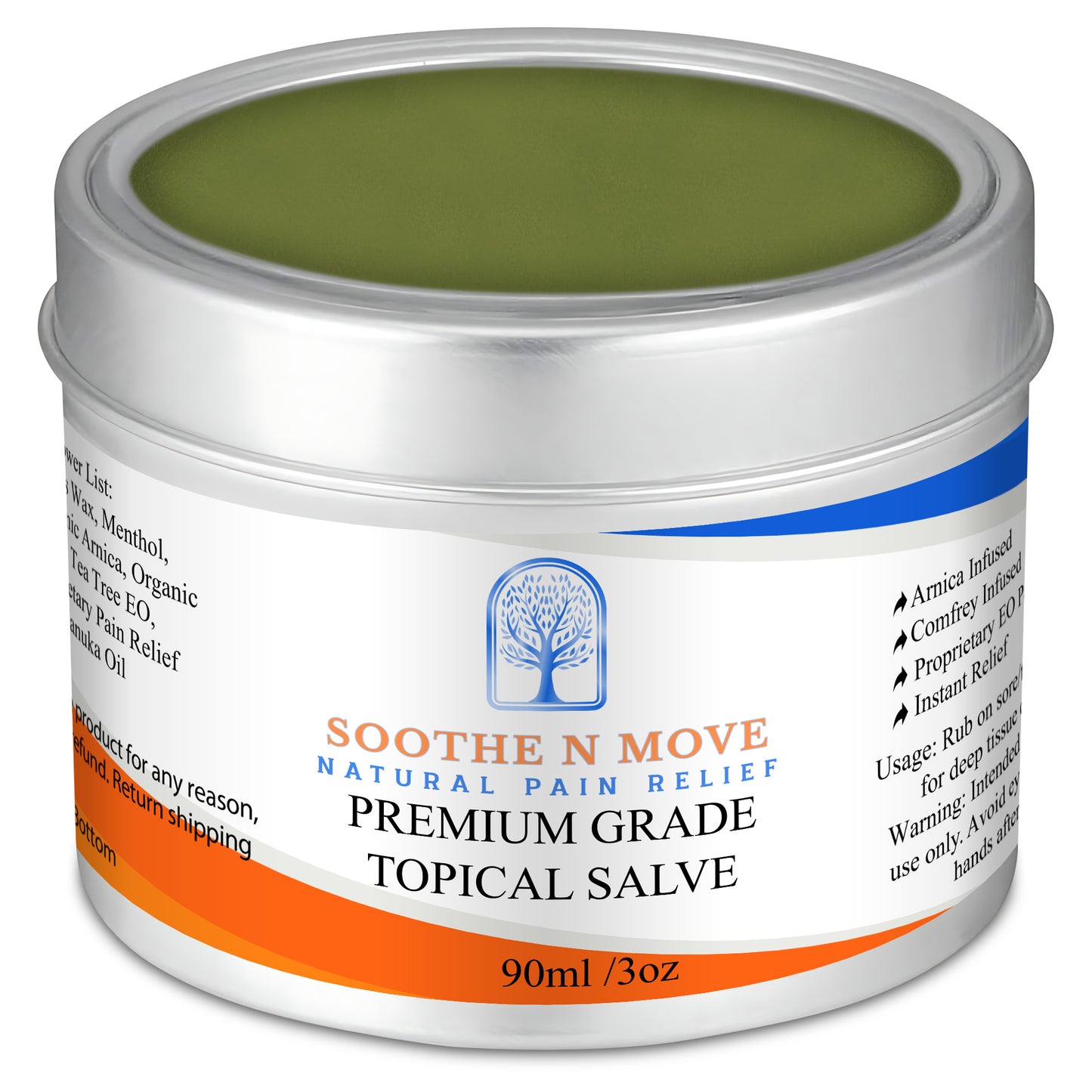 3oz Premium Grade Topical Salve (w/ Arnica, Comfrey and Tumeric)